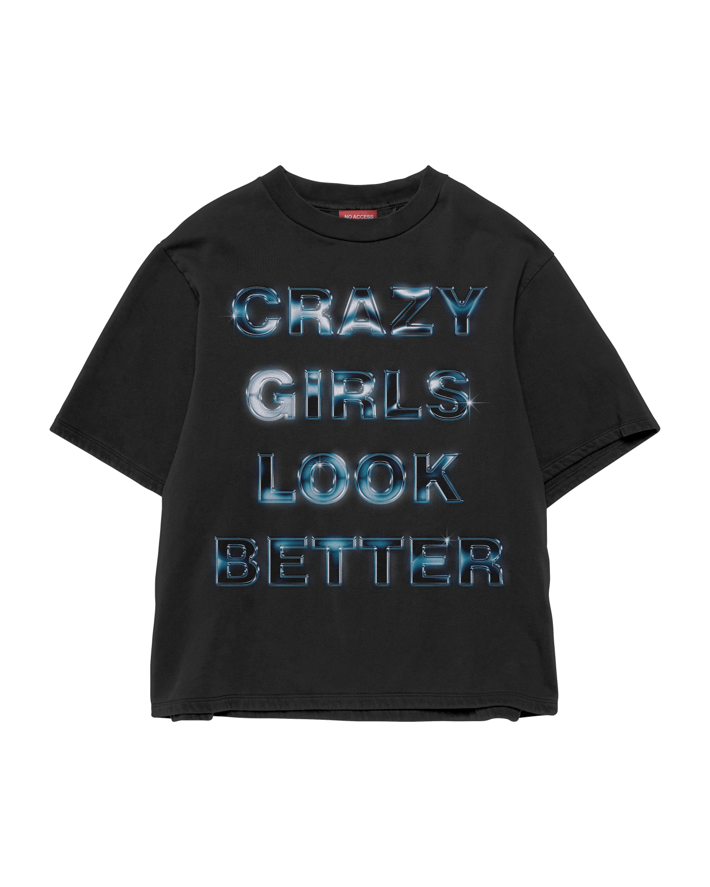 CRAZY GIRLS LOOK BETTER BLACK T-SHIRT