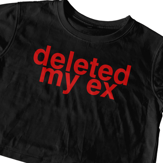 DELETED MY EX BLACK CROP TEE