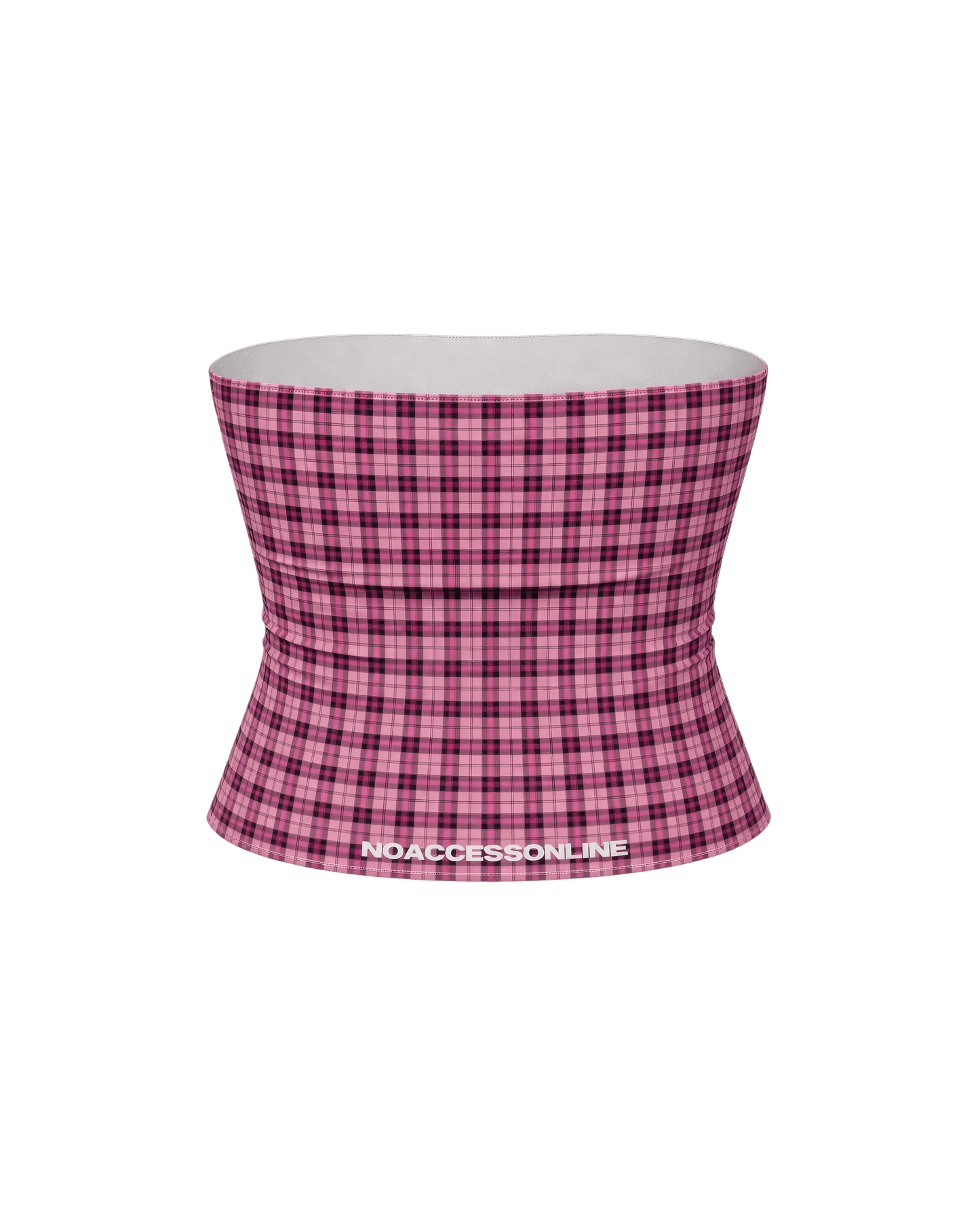 SIGNATURE PLAID PINK TUBE TOP