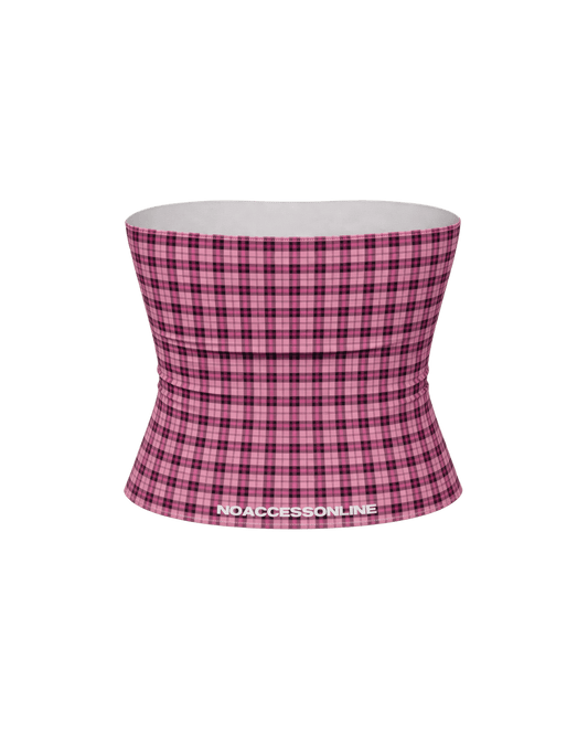 SIGNATURE PLAID PINK TUBE TOP