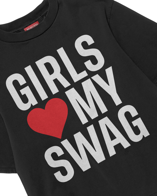 GIRLS LUV MY SWAG BLACK T-SHIRT