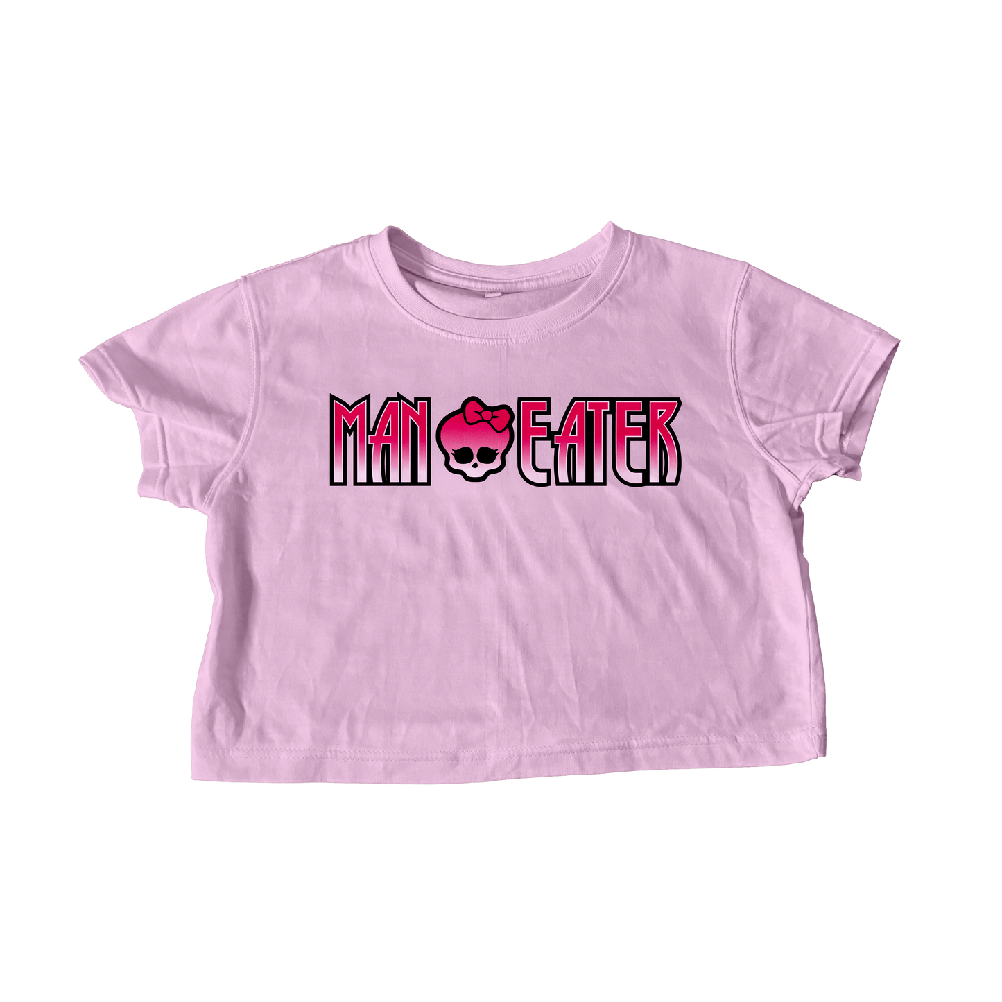 MANEATER PINK CROP TEE