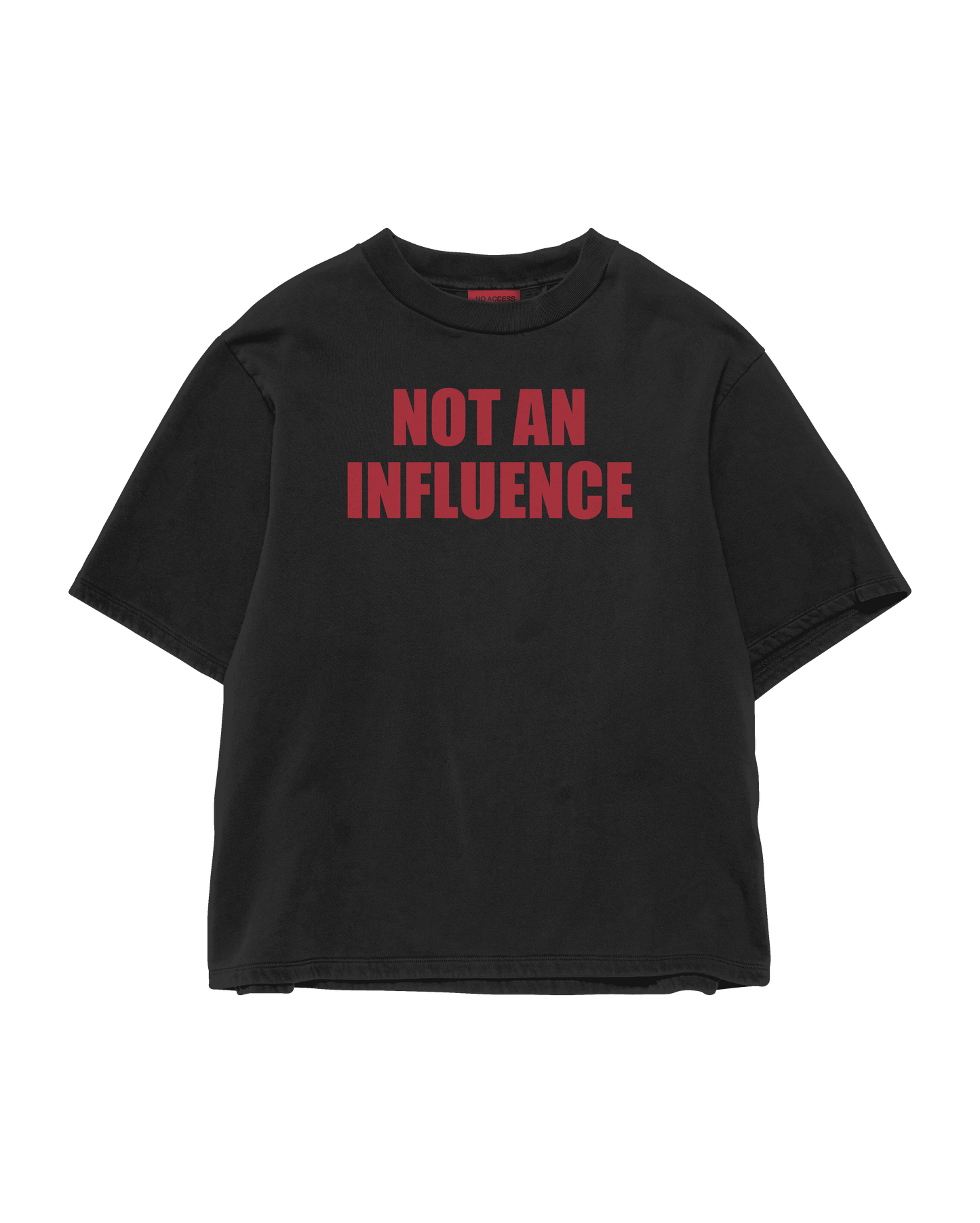NOT AN INFLUENCE BLACK T-SHIRT