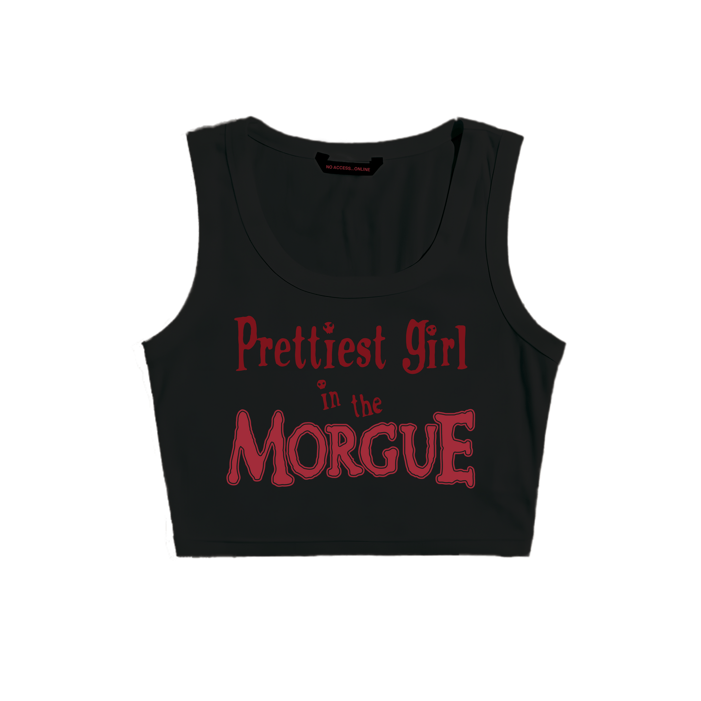 PRETTIEST GIRL IN THE MORGUE BLACK TINY TANK