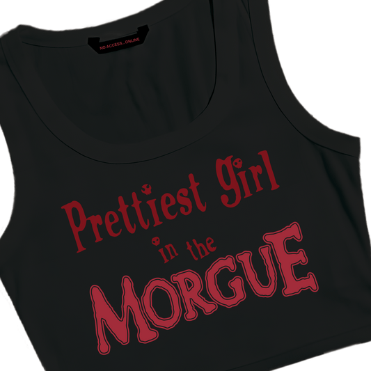 PRETTIEST GIRL IN THE MORGUE BLACK TINY TANK
