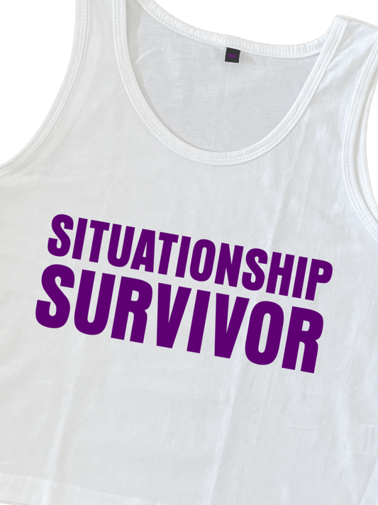 SITUATIONSHIP SURVIVOR WHITE TINY TANK