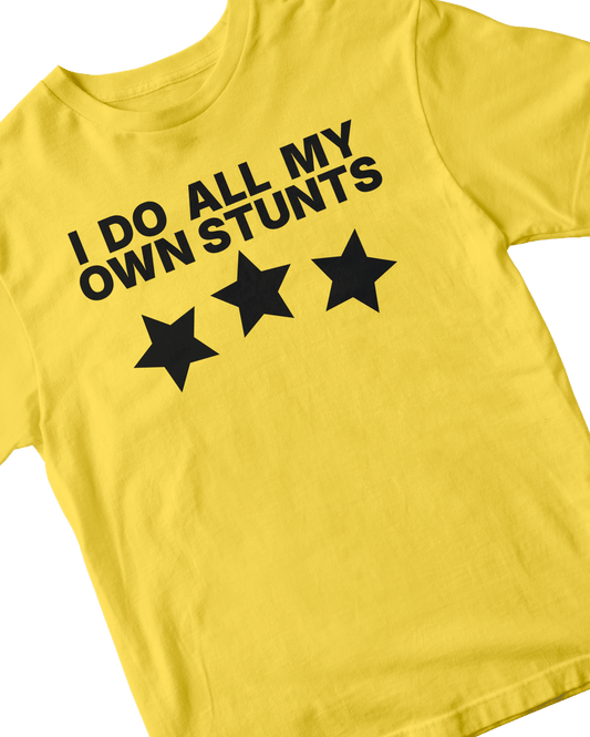 ALL MY STUNTS YELLOW BABY TEE