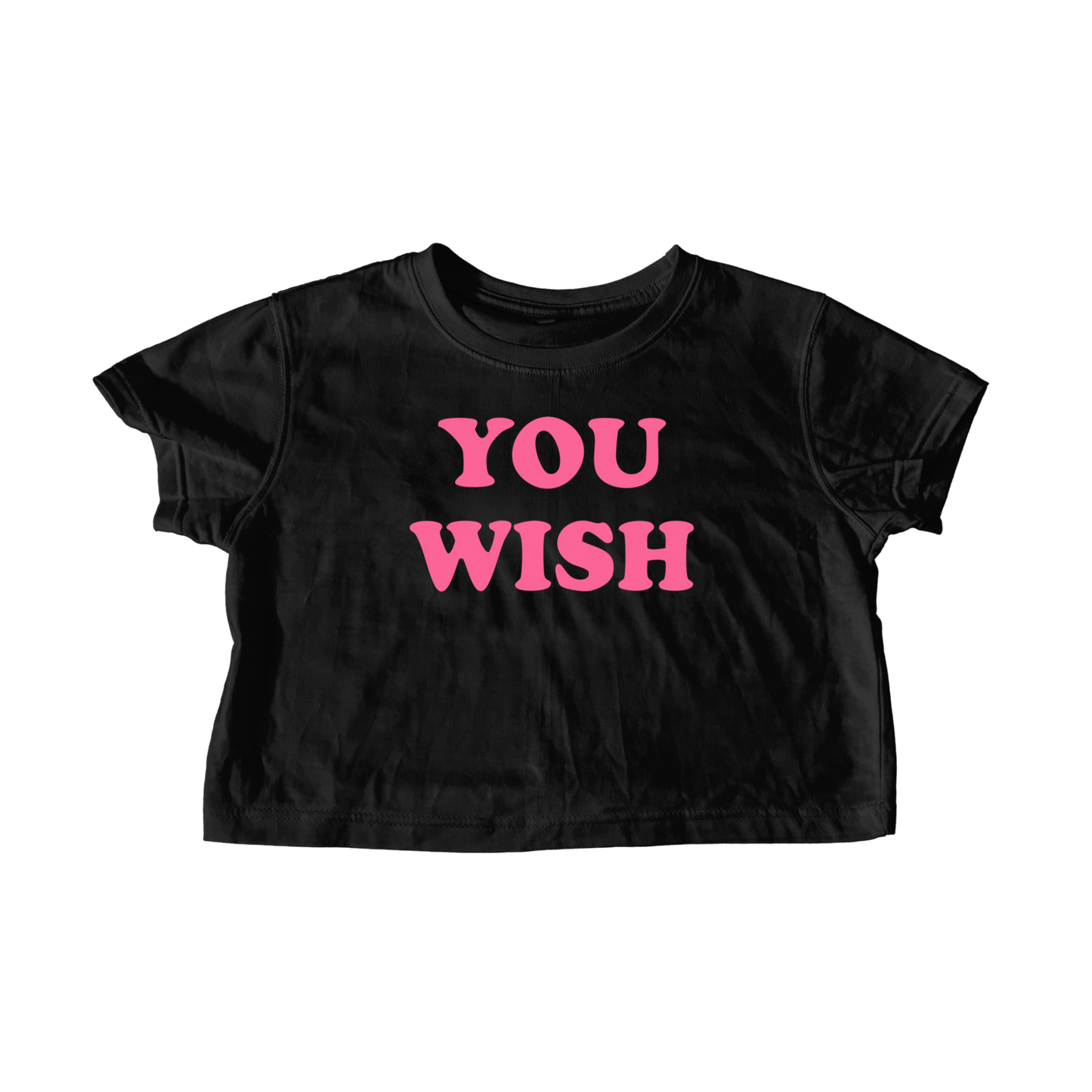 YOU WISH BLACK CROP TEE