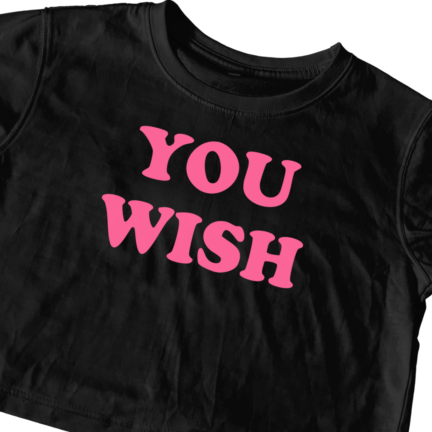 YOU WISH BLACK CROP TEE