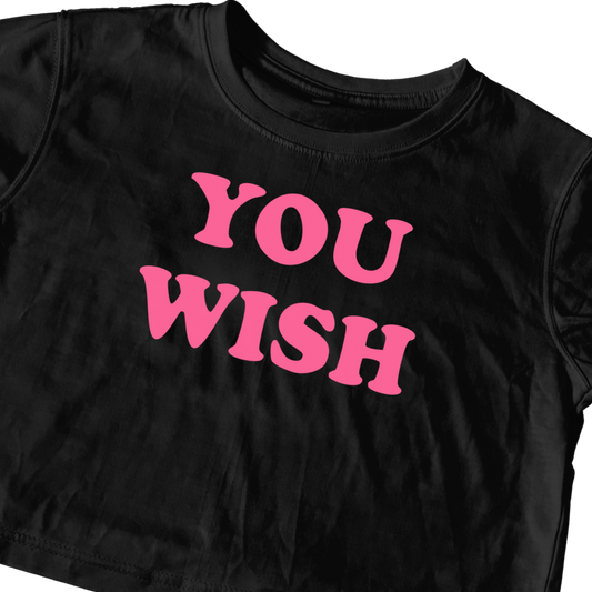 YOU WISH BLACK CROP TEE
