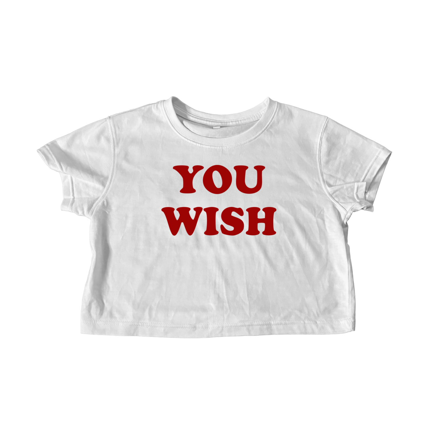 YOU WISH WHITE CROP TEE