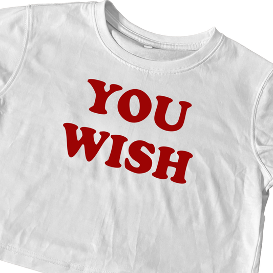YOU WISH WHITE CROP TEE