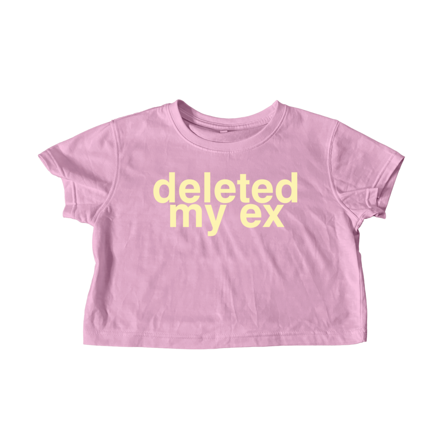 DELETED MY EX PINK CROP TEE