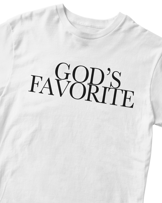 GOD'S FAVORITE WHITE BABY TEE