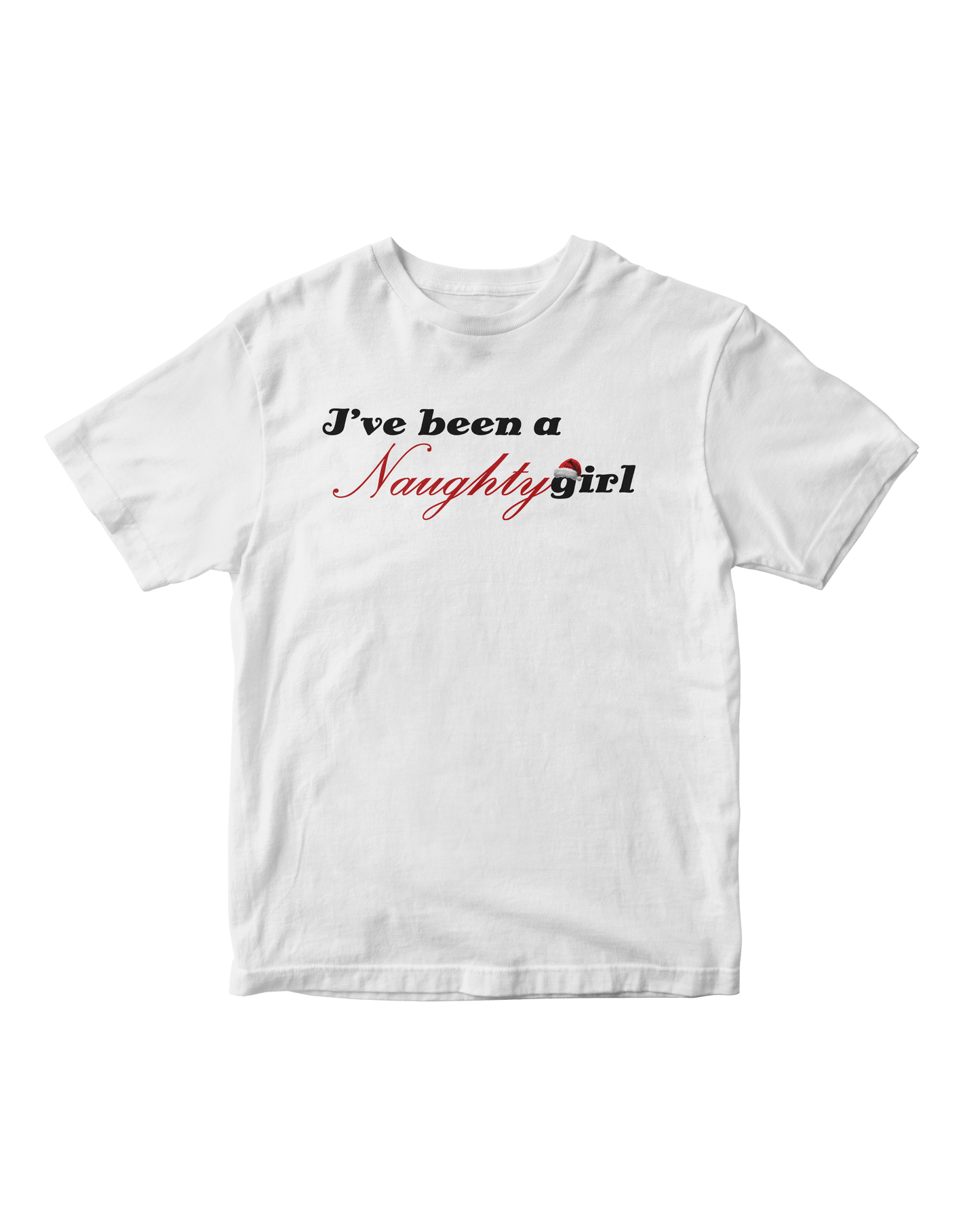 NAUGHTY GIRL WHITE BABY TEE