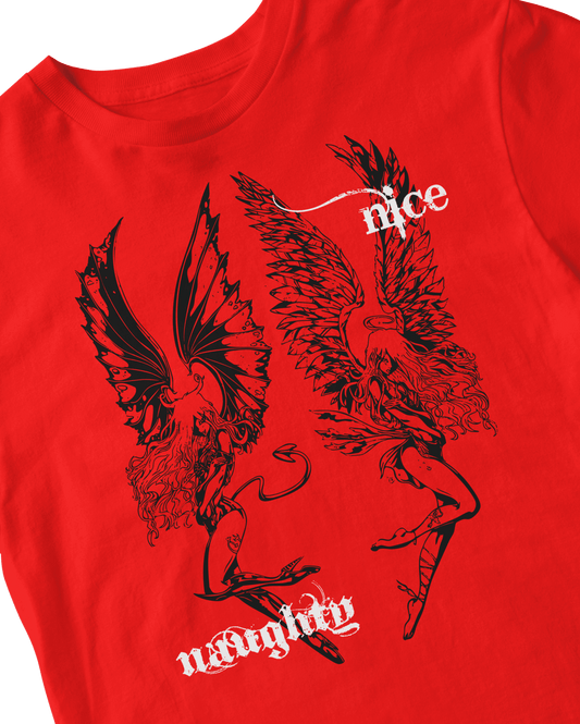 NAUGHTY OR NICE RED BABY TEE