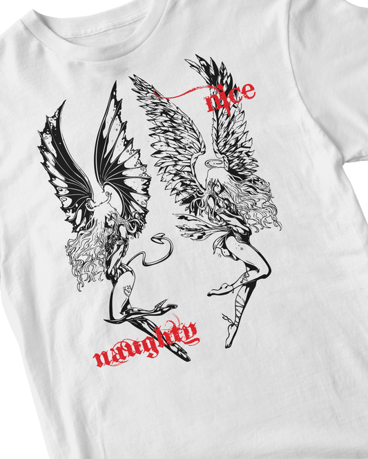 NAUGHTY OR NICE WHITE BABY TEE