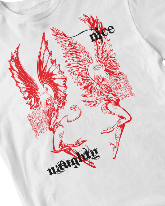 NAUGHTY OR NICE WHITE BABY TEE