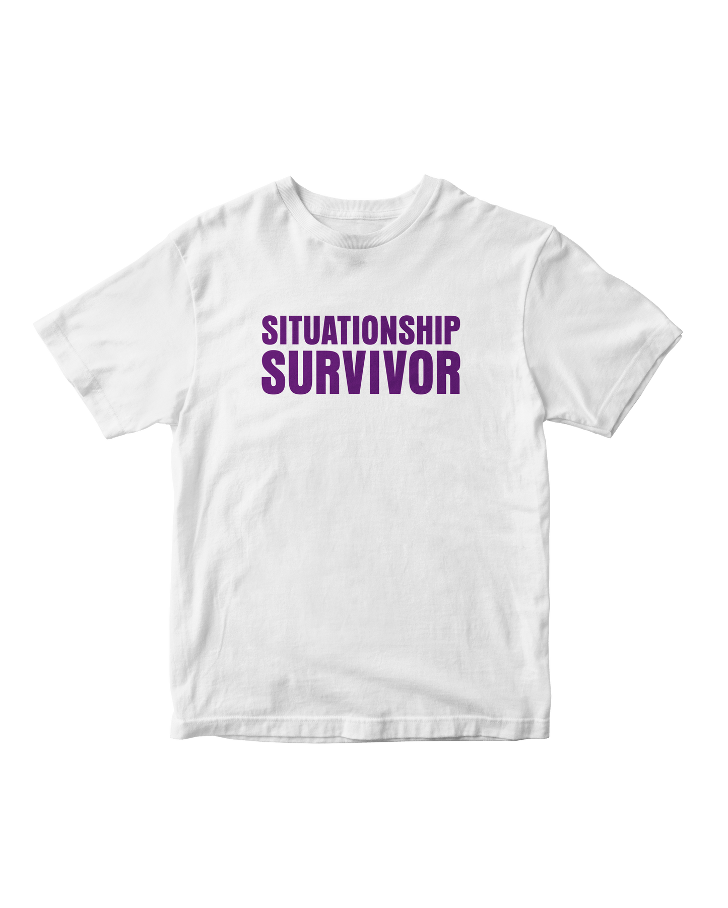 SITUATIONSHIP SURVIVOR WHITE BABY TEE