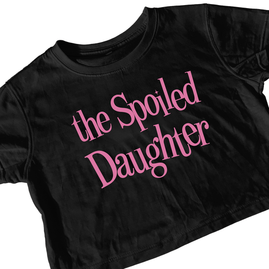 SPOILED DAUGHTER BLACK CROP TEE