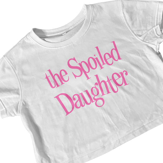 SPOILED DAUGHTER WHITE CROP TEE