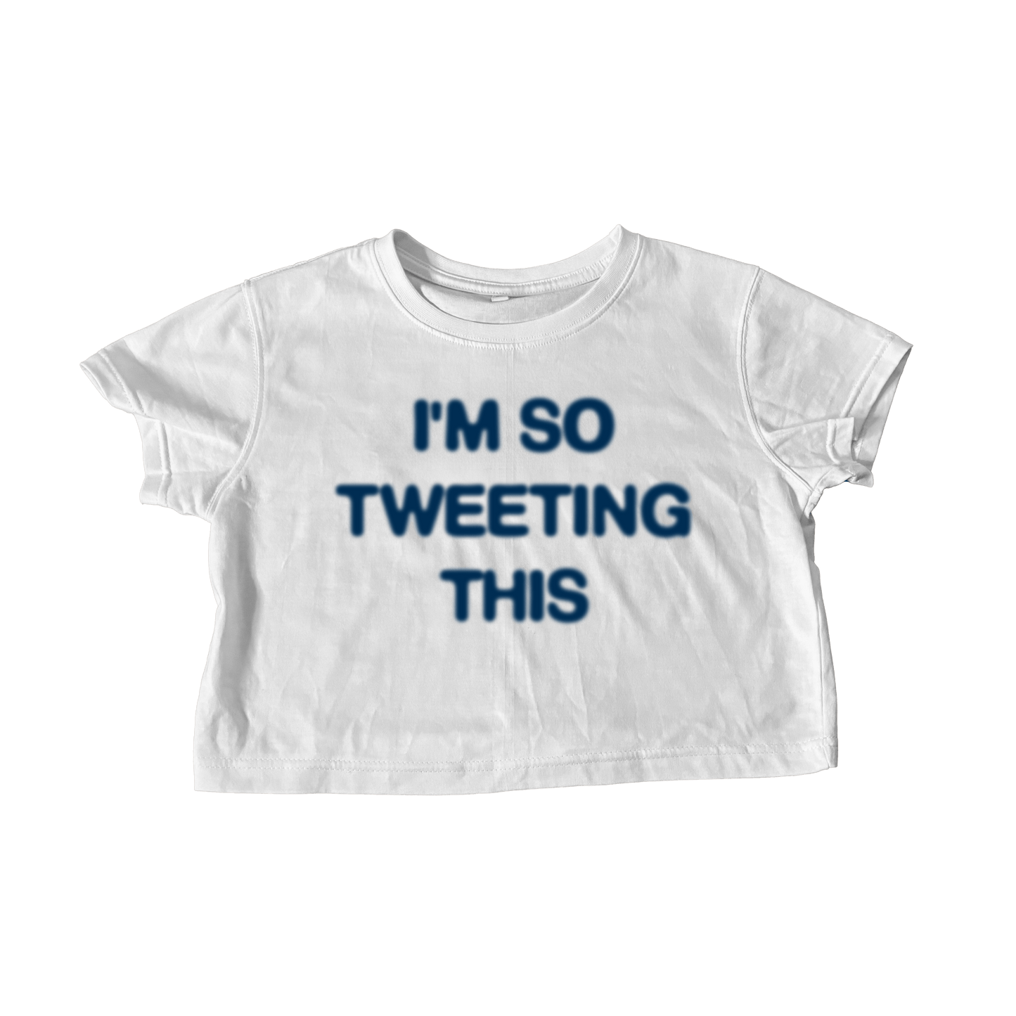 I'M SO TWEETING THIS WHITE CROP TEE