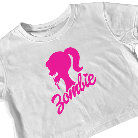 ZOMBIE WHITE CROP TEE