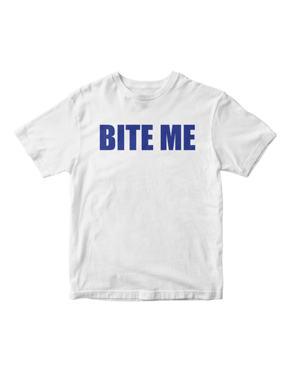 BITE ME WHITE BABY TEE
