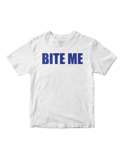 BITE ME WHITE BABY TEE