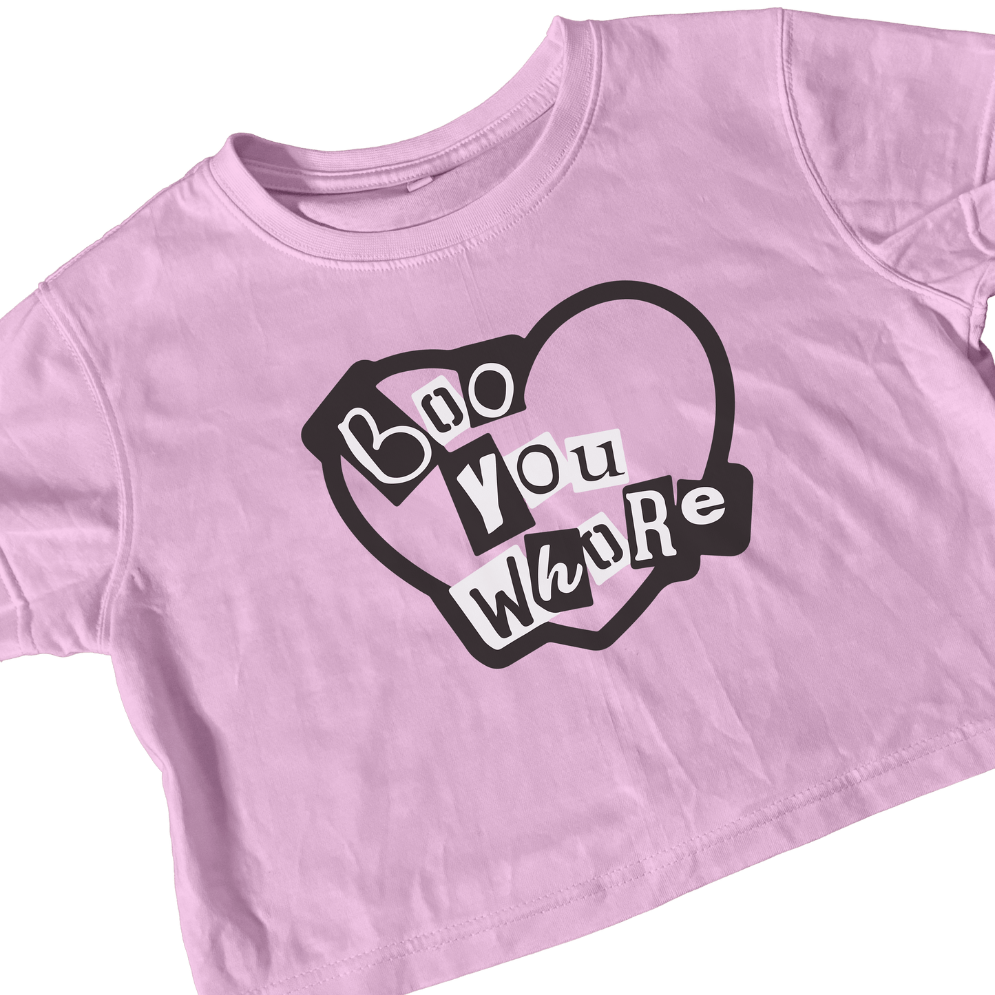 BOO YOU WHORE PINK CROP TEE