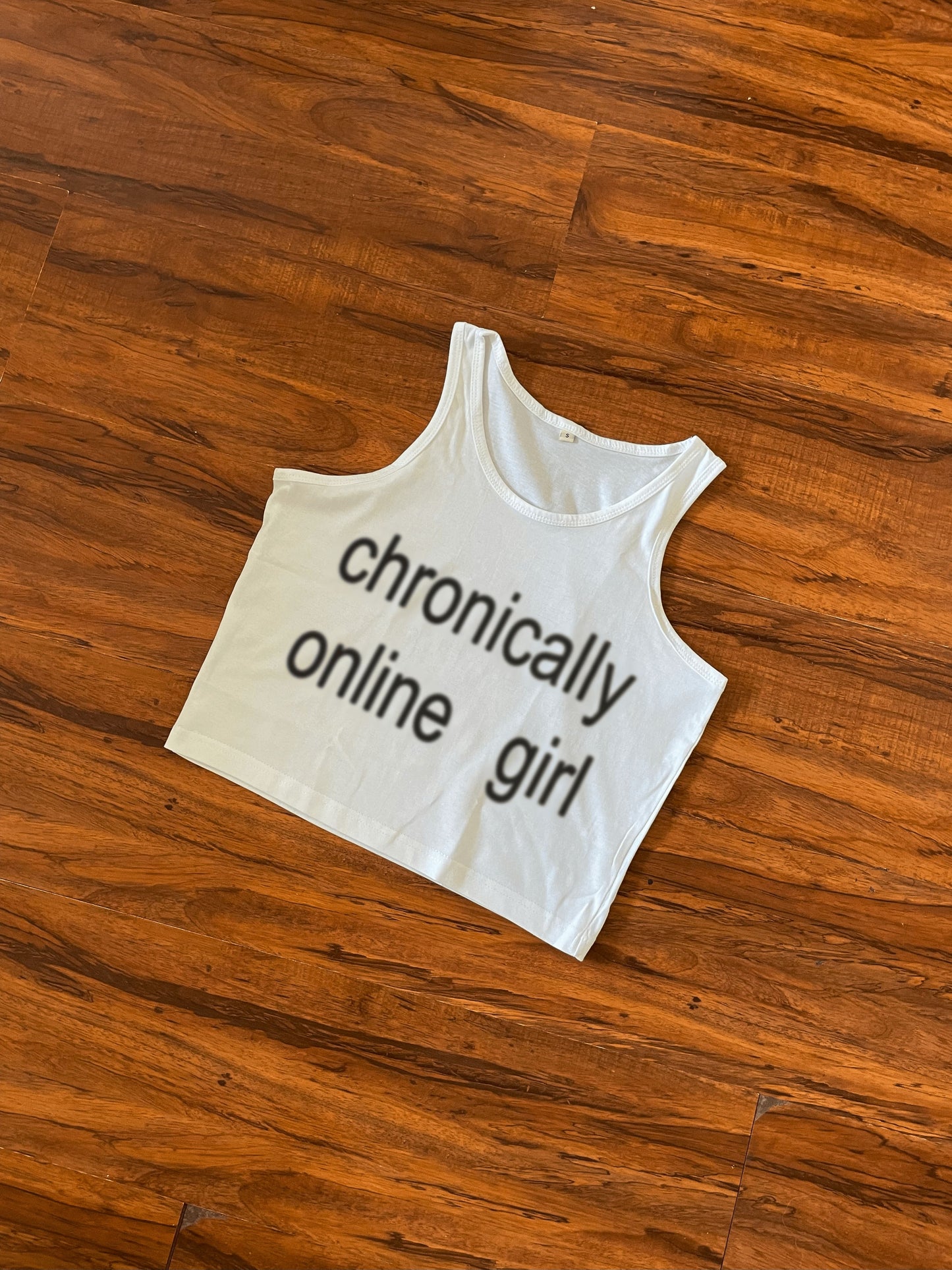 CHRONICALLY ONLINE GIRL WHITE TINY TANK