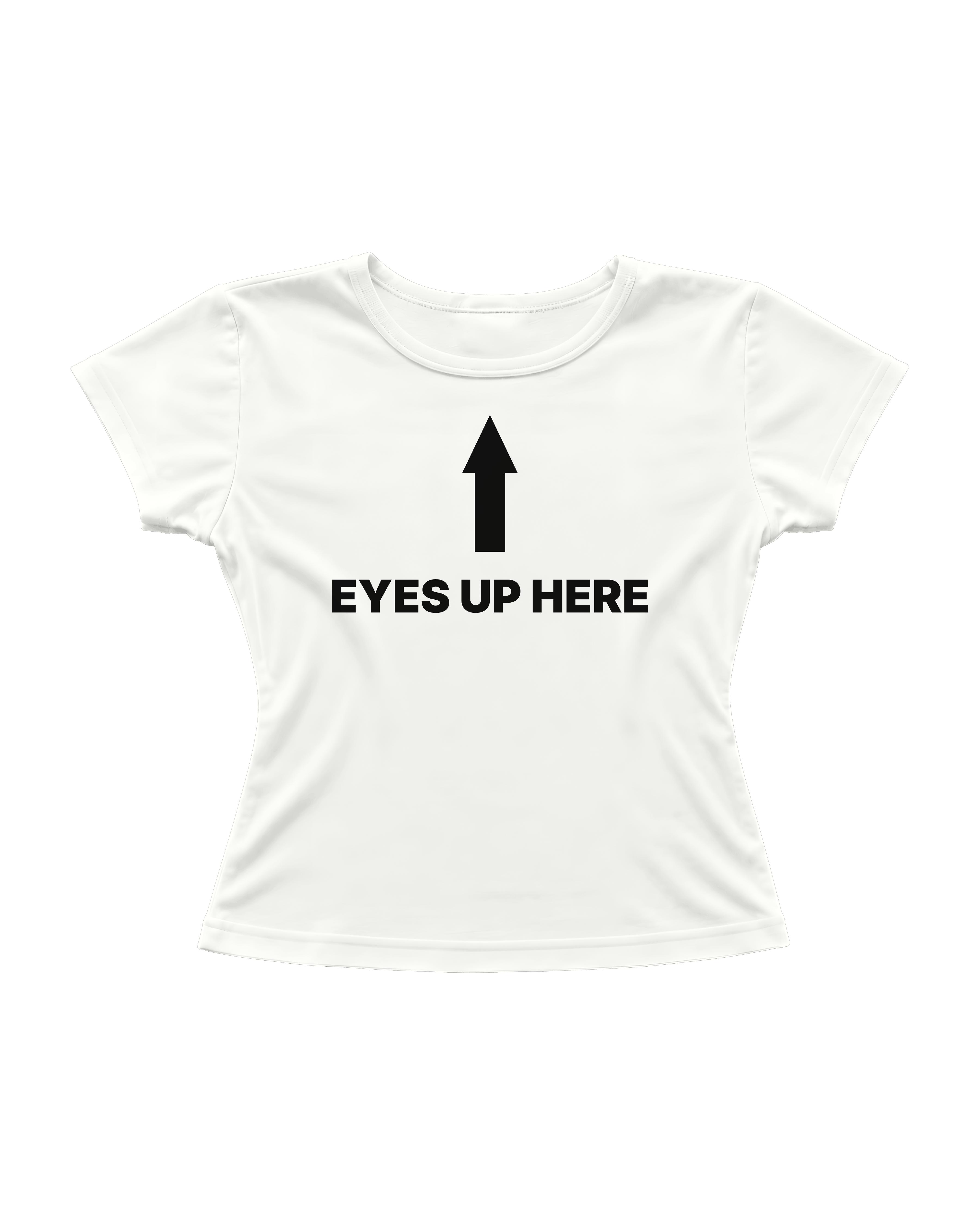 EYES UP HERE CROP TEE