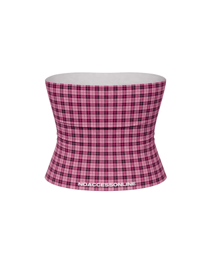 SIGNATURE PLAID PINK TUBE TOP