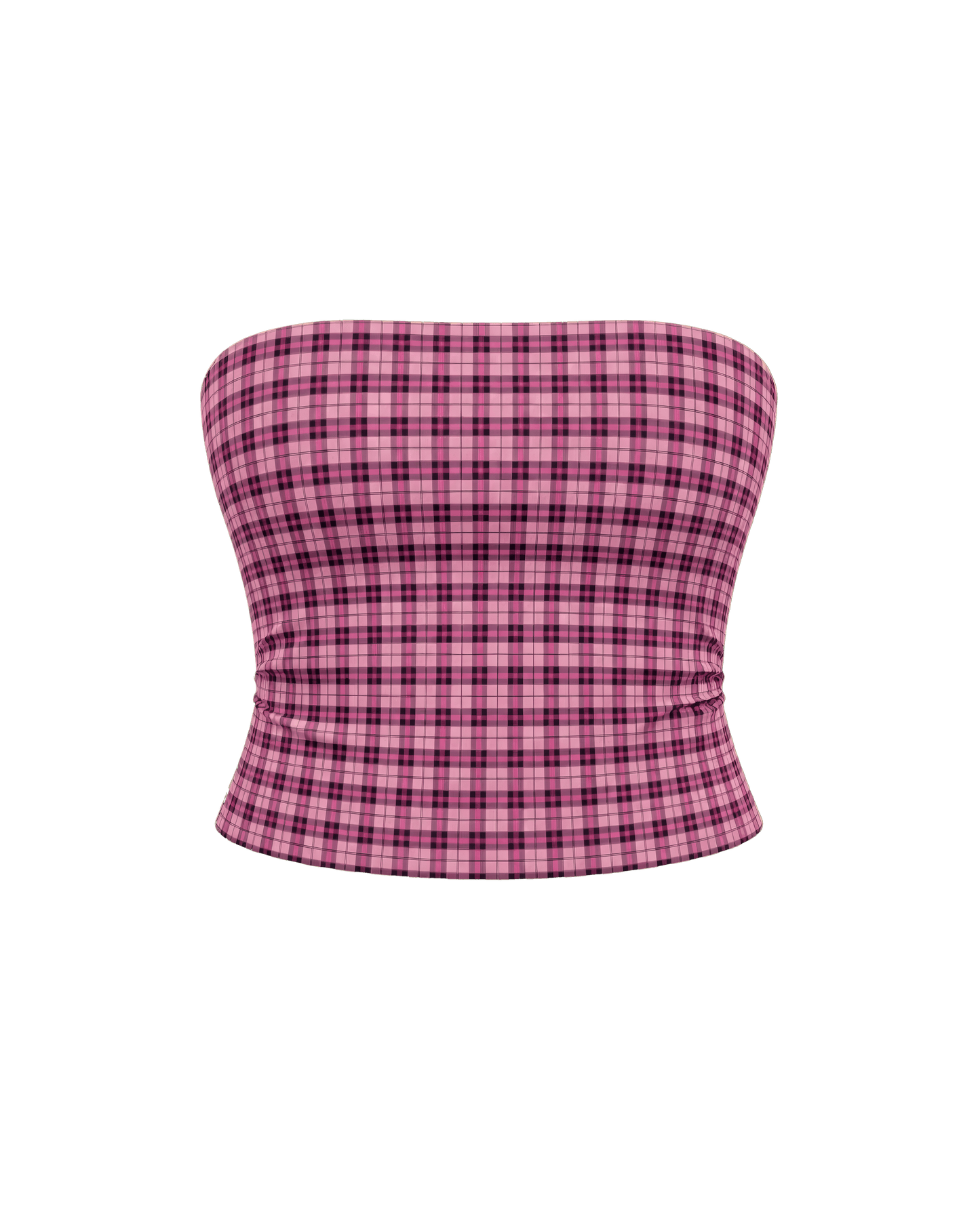 SIGNATURE PLAID PINK TUBE TOP