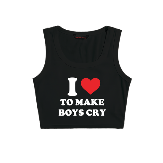 I LOVE TO MAKE BOYS CRY BLACK TINY TANK