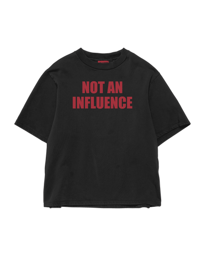 NOT AN INFLUENCE BLACK T-SHIRT