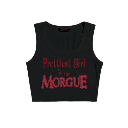 PRETTIEST GIRL IN THE MORGUE BLACK TINY TANK