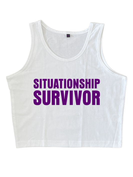 SITUATIONSHIP SURVIVOR WHITE TINY TANK