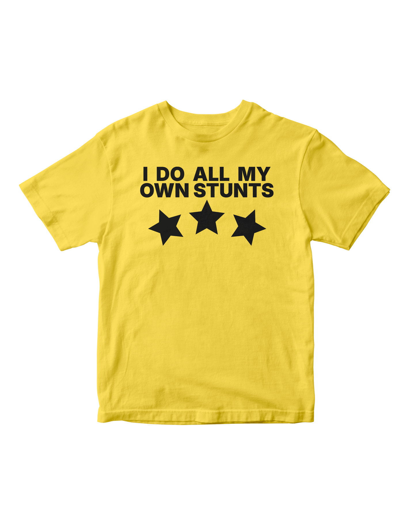 ALL MY STUNTS YELLOW BABY TEE