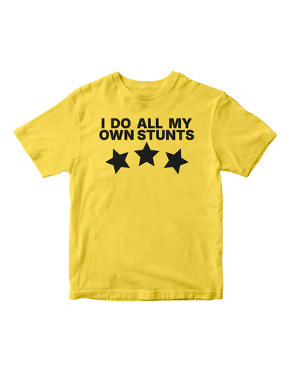 ALL MY STUNTS YELLOW BABY TEE