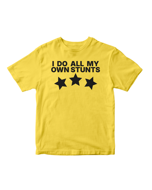 ALL MY STUNTS YELLOW BABY TEE