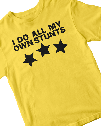 ALL MY STUNTS YELLOW BABY TEE