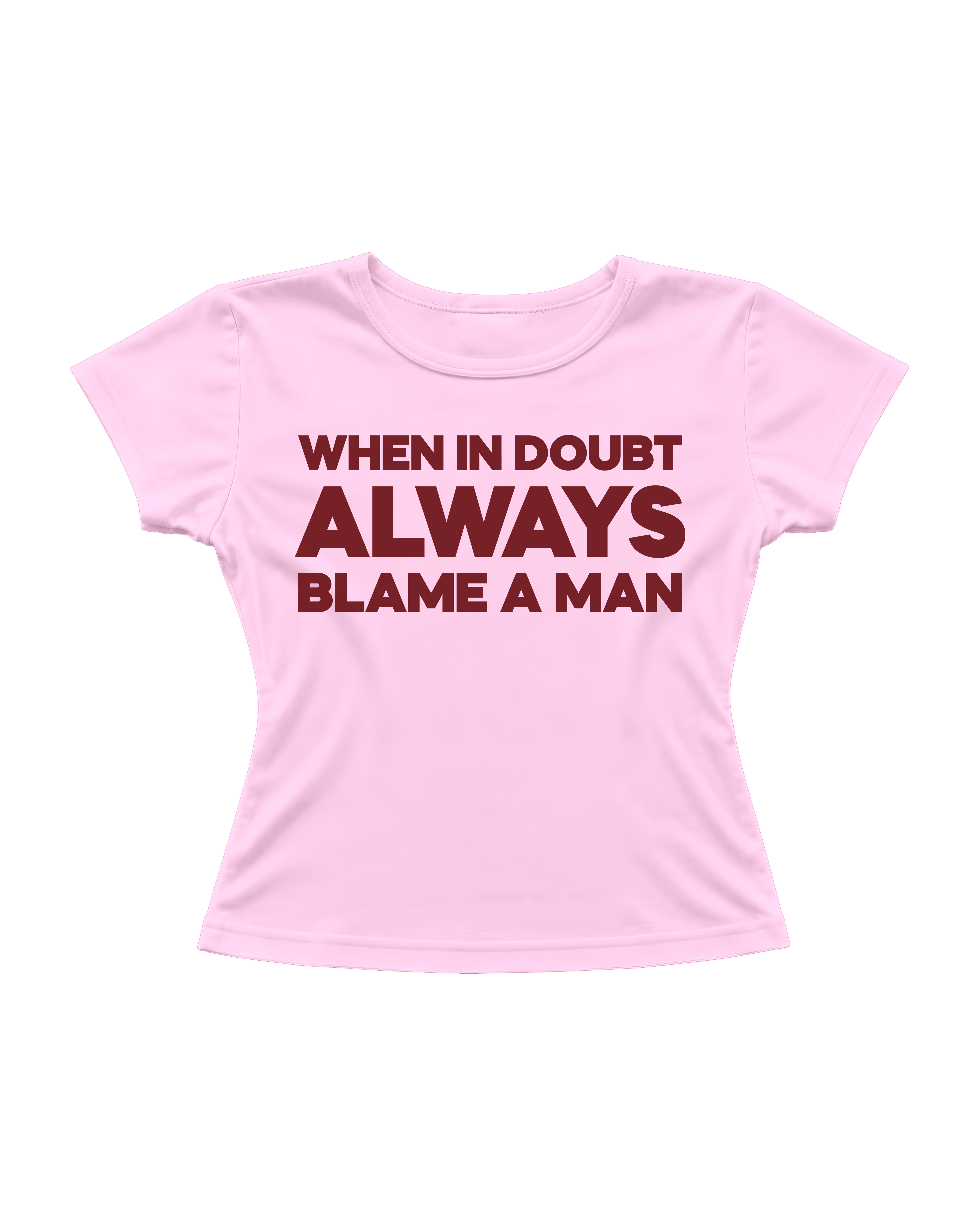 BLAME A MAN CROP TEE