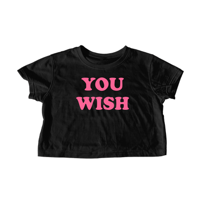 YOU WISH BLACK CROP TEE