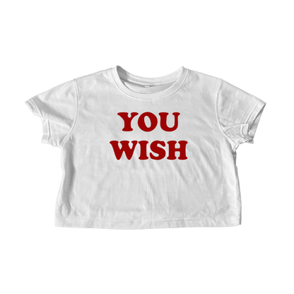 YOU WISH WHITE CROP TEE