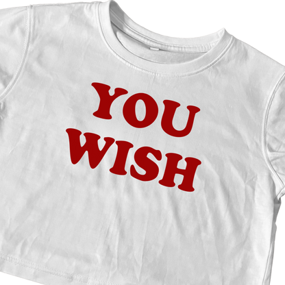 YOU WISH WHITE CROP TEE