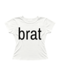BRAT HALFTONE WHITE CROP TEE