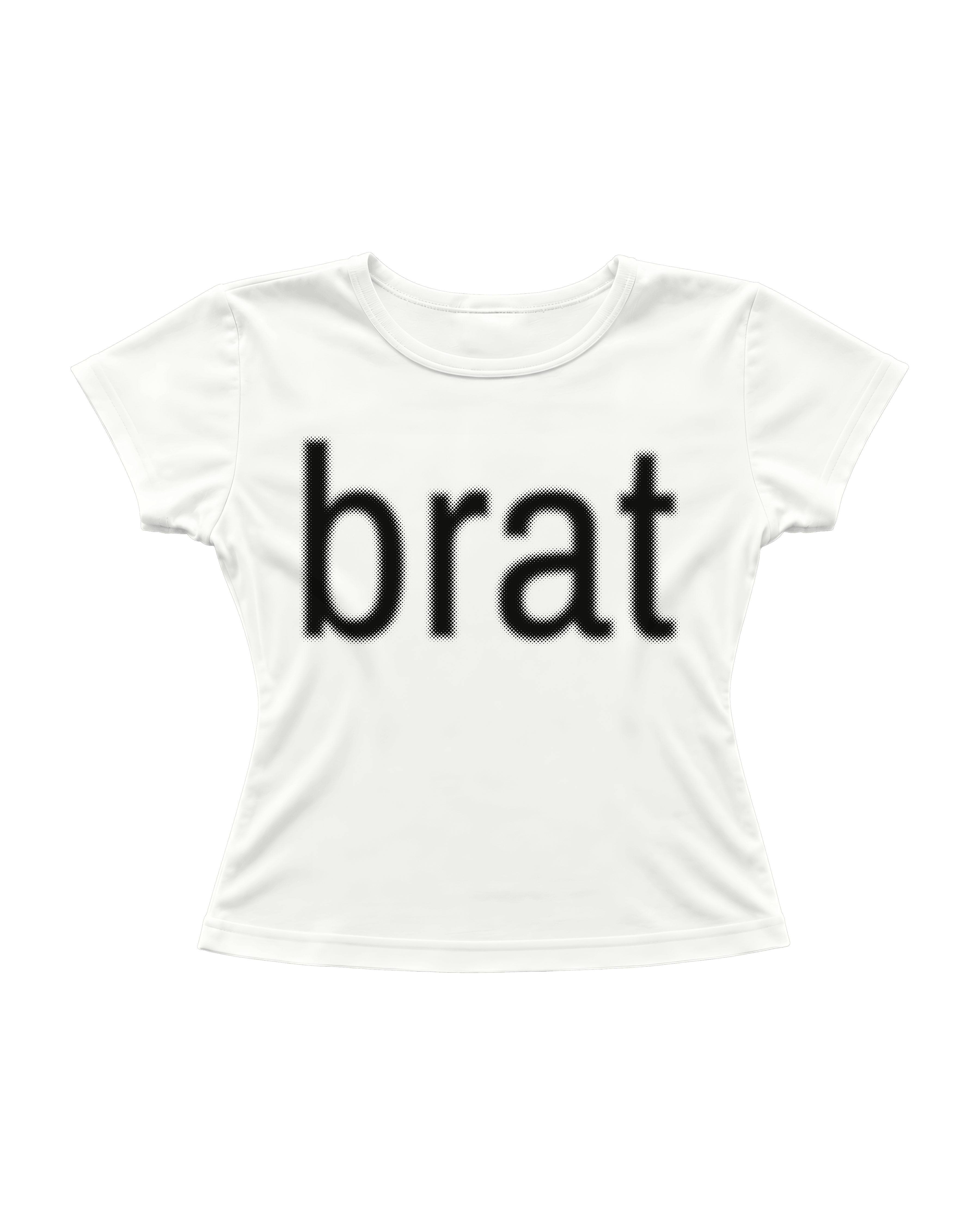 BRAT HALFTONE WHITE CROP TEE