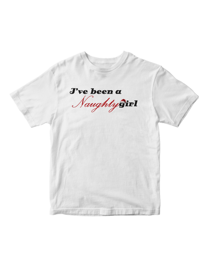 NAUGHTY GIRL WHITE BABY TEE