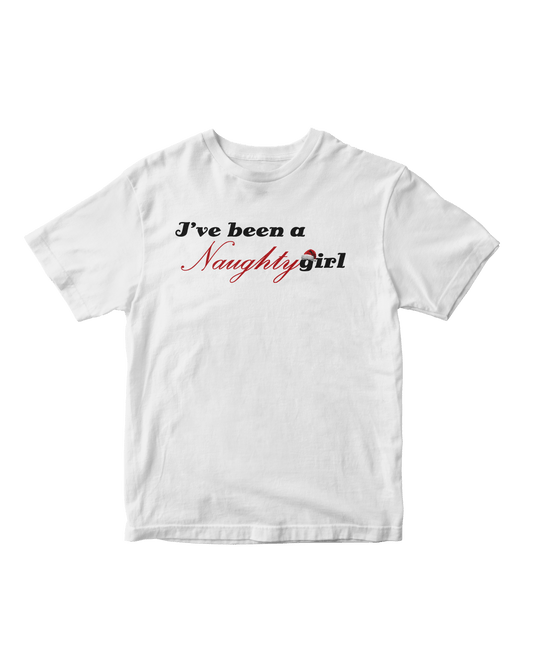 NAUGHTY GIRL WHITE BABY TEE